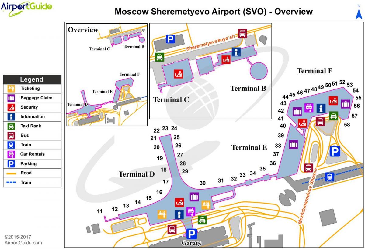 Шереметиево терминал карта