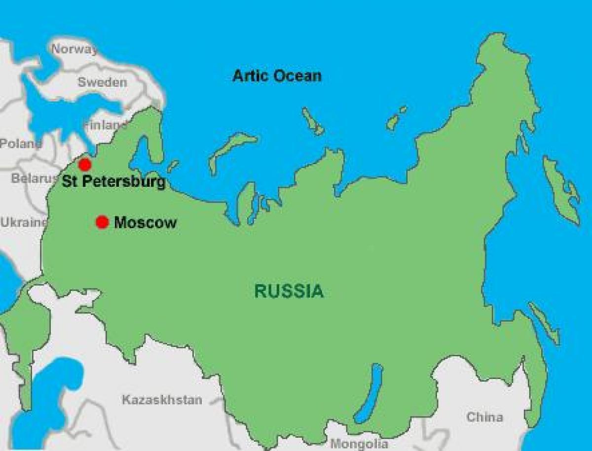 В Москва и Санкт Петербург на картата