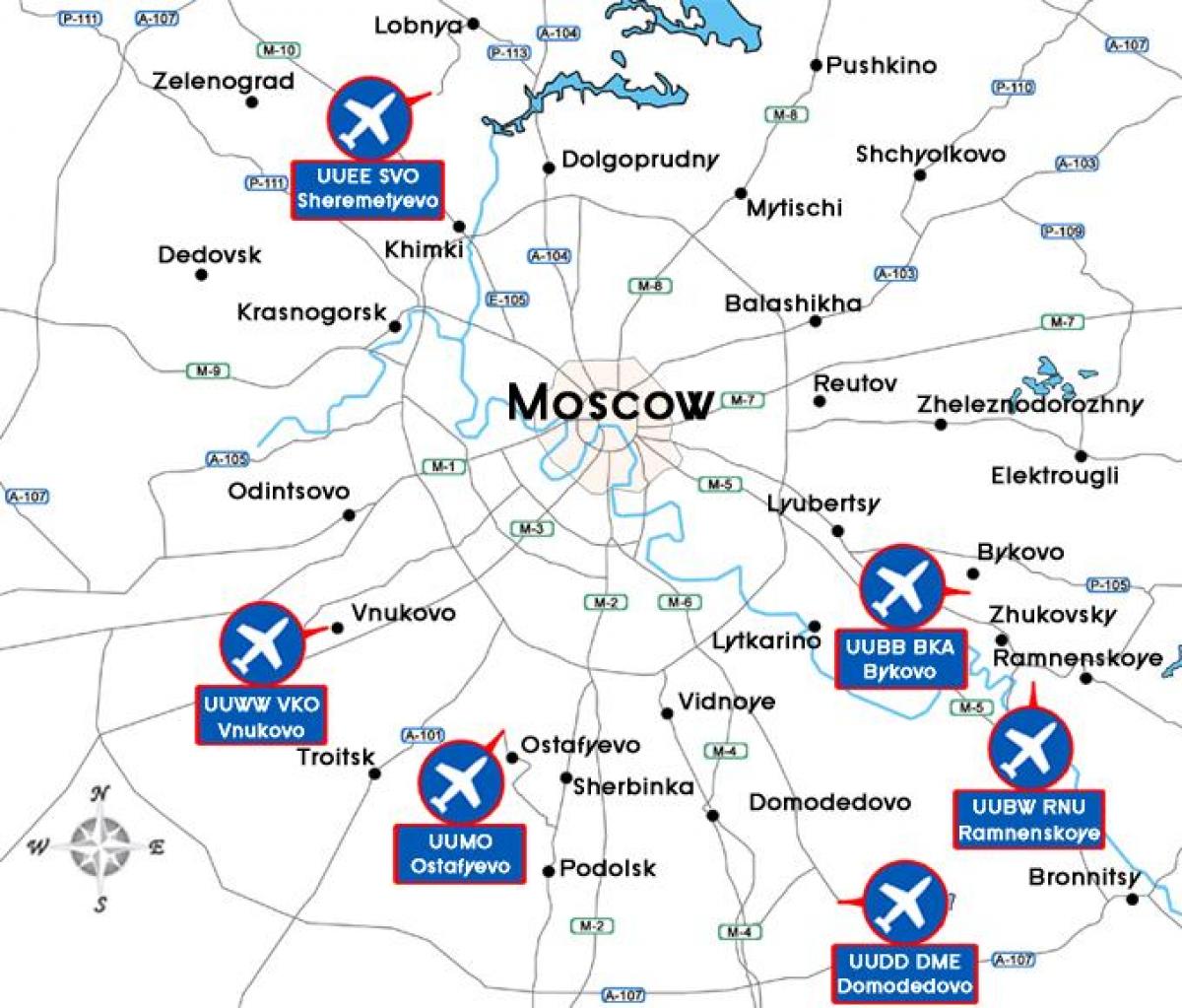 Карта на Москва, летище терминал