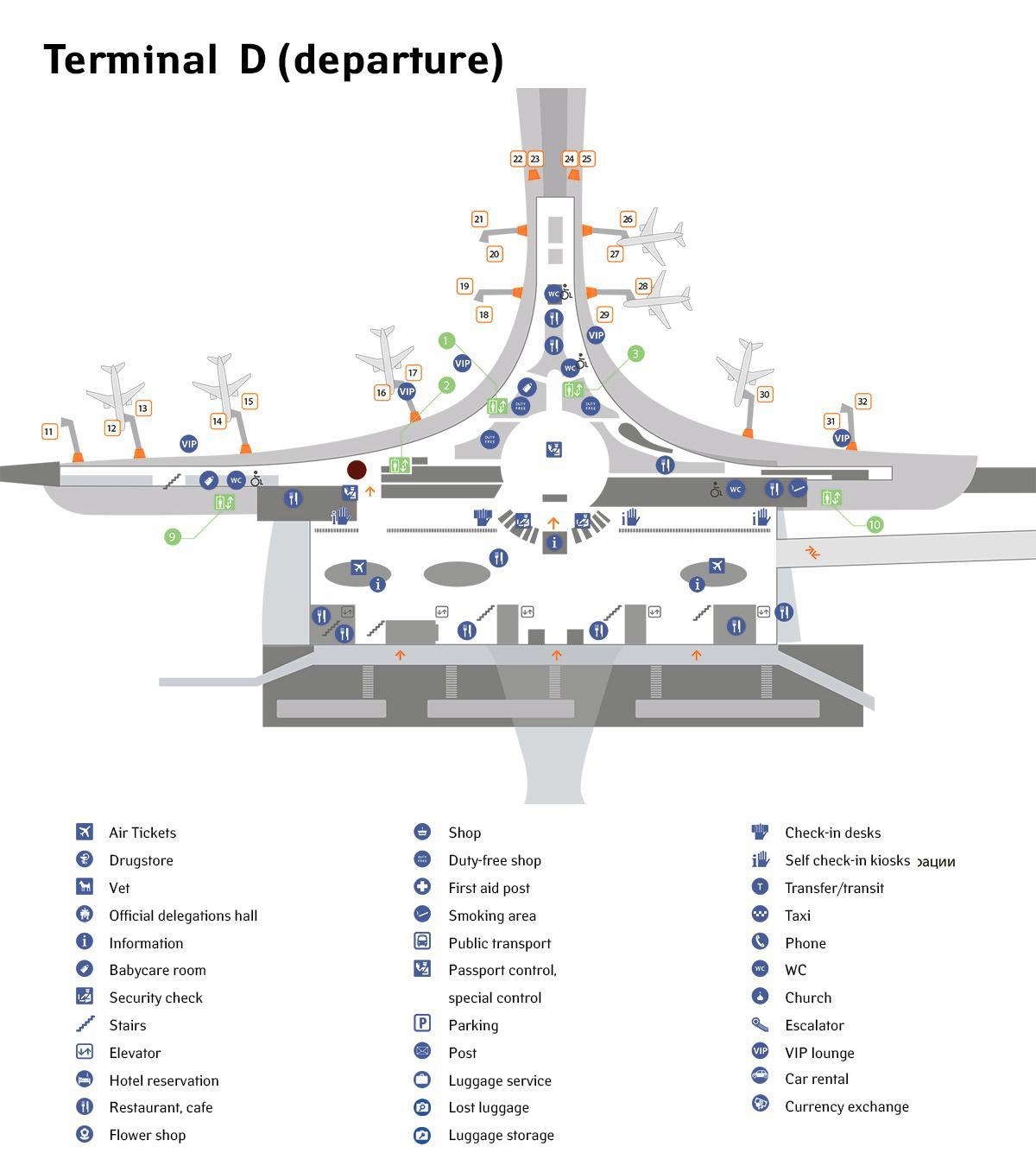 Летище Шереметиево карта на терминал D