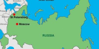 В Москва и Санкт Петербург на картата