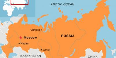 Москва местоположението на картата