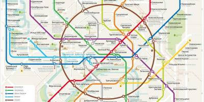 Карта на московското метро английски и руски
