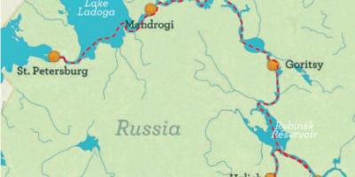 Карта на Санкт-Петербург в Москва круиз
