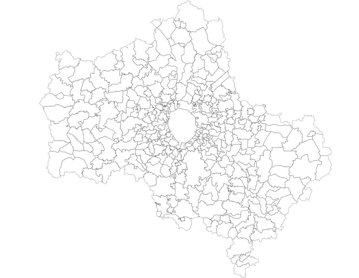 Москва общини картата