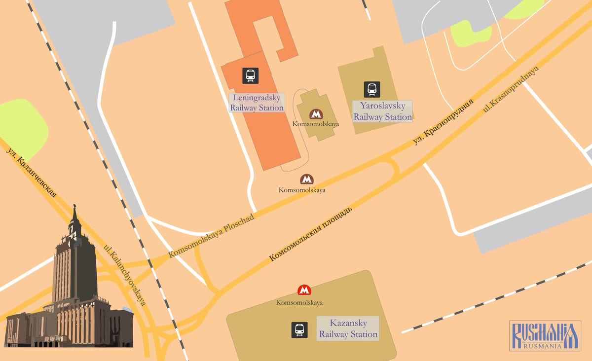 карта на метрото на Москва oktiabrskaia