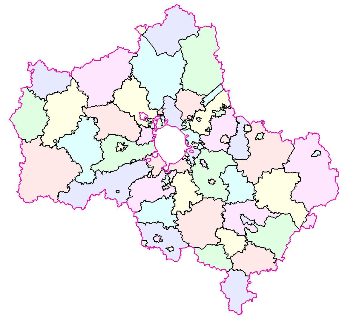 Москва област карта