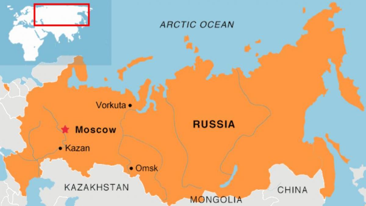Москва местоположението на картата