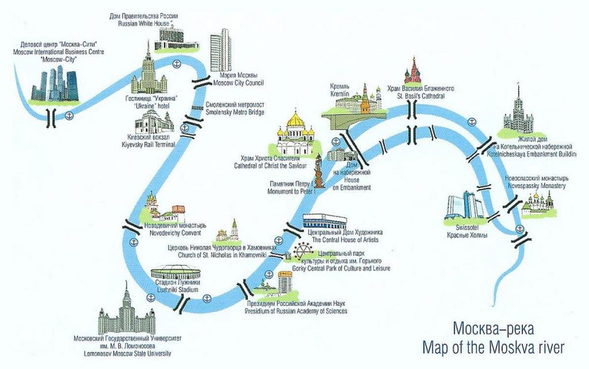 Река Москва на картата