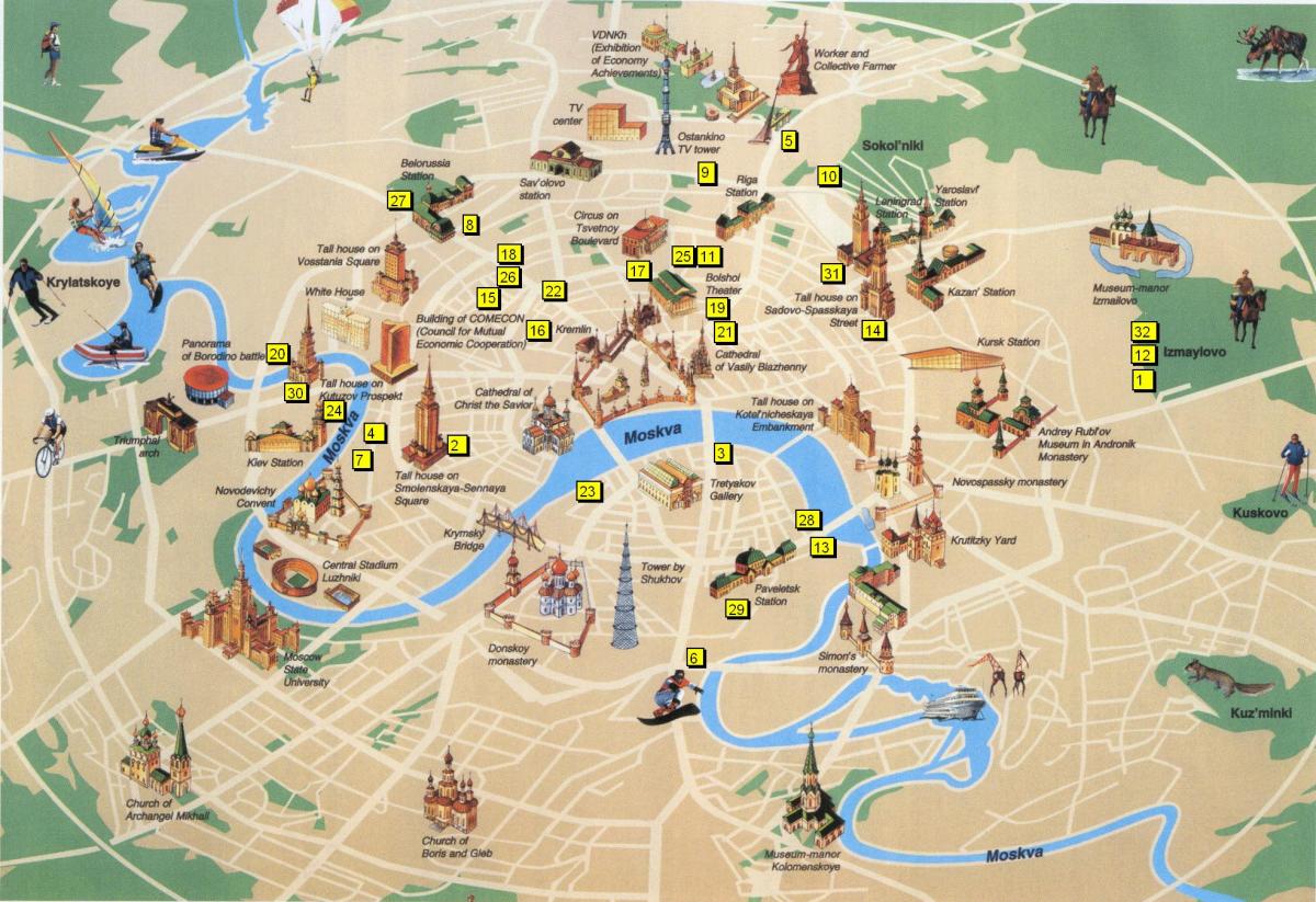 туристическа карта на Москва