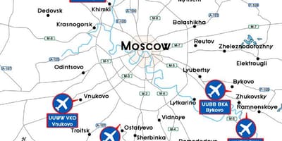 Карта на Москва, летище терминал