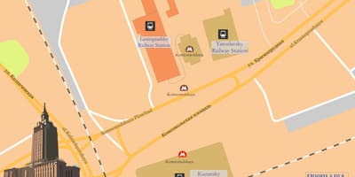 Карта на метрото на Москва oktiabrskaia