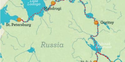 Карта на Санкт-Петербург в Москва круиз