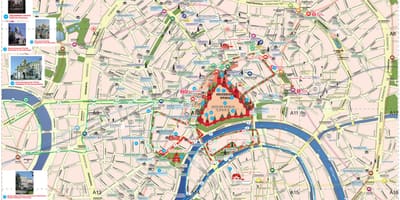 Москва автобусна обиколка маршрут на картата